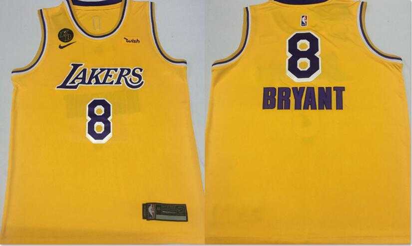 Lakers 8 Kobe Bryant Yellow KB Patch Swingman Jersey,We sell and wholesale Lakers 8 Kobe Bryant Yellow KB Patch Swingman Jersey on line form chian!